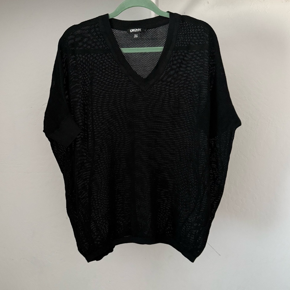 Bundle 3 for 50% off Y2K DKNY Black Slouchy Oversized Open Weave Pullover